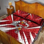 Sydney Swans Australian Football Quilt Bed Set Muscular Swan Mascot - Bold Team Colors