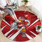 Sydney Swans Australian Football Round Carpet Muscular Swan Mascot - Bold Team Colors