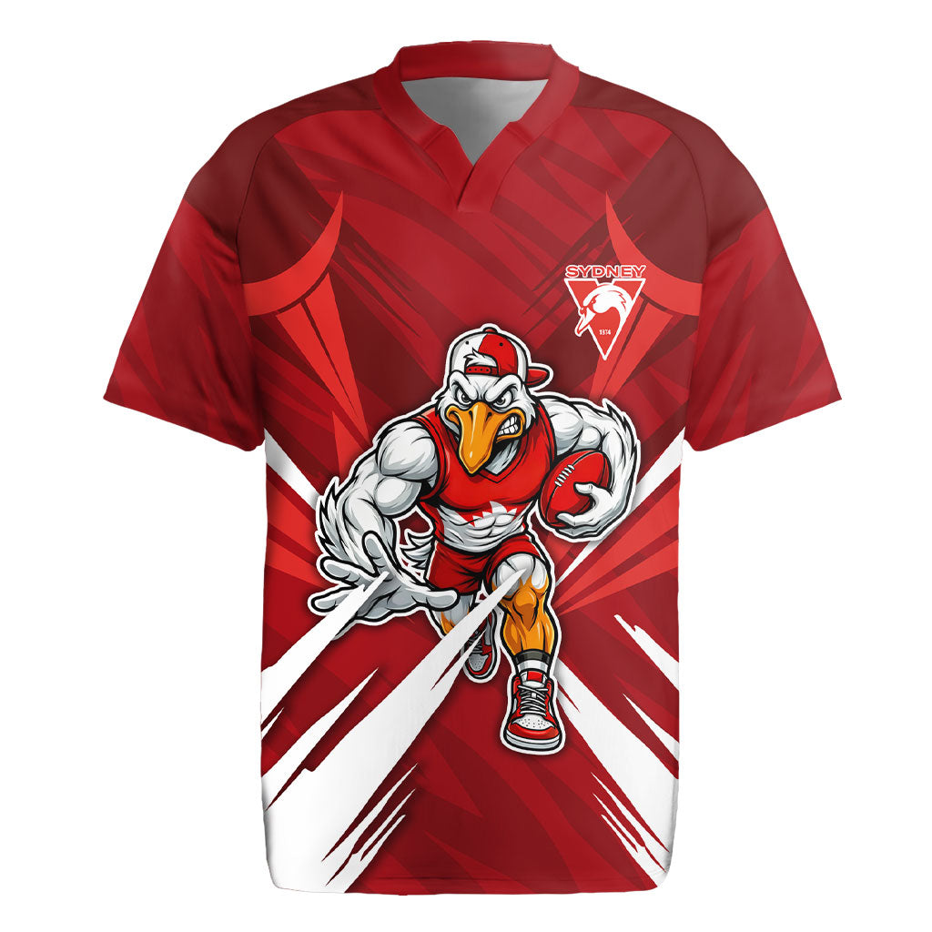 Sydney Swans Australian Football Rugby Jersey Muscular Swan Mascot - Bold Team Colors
