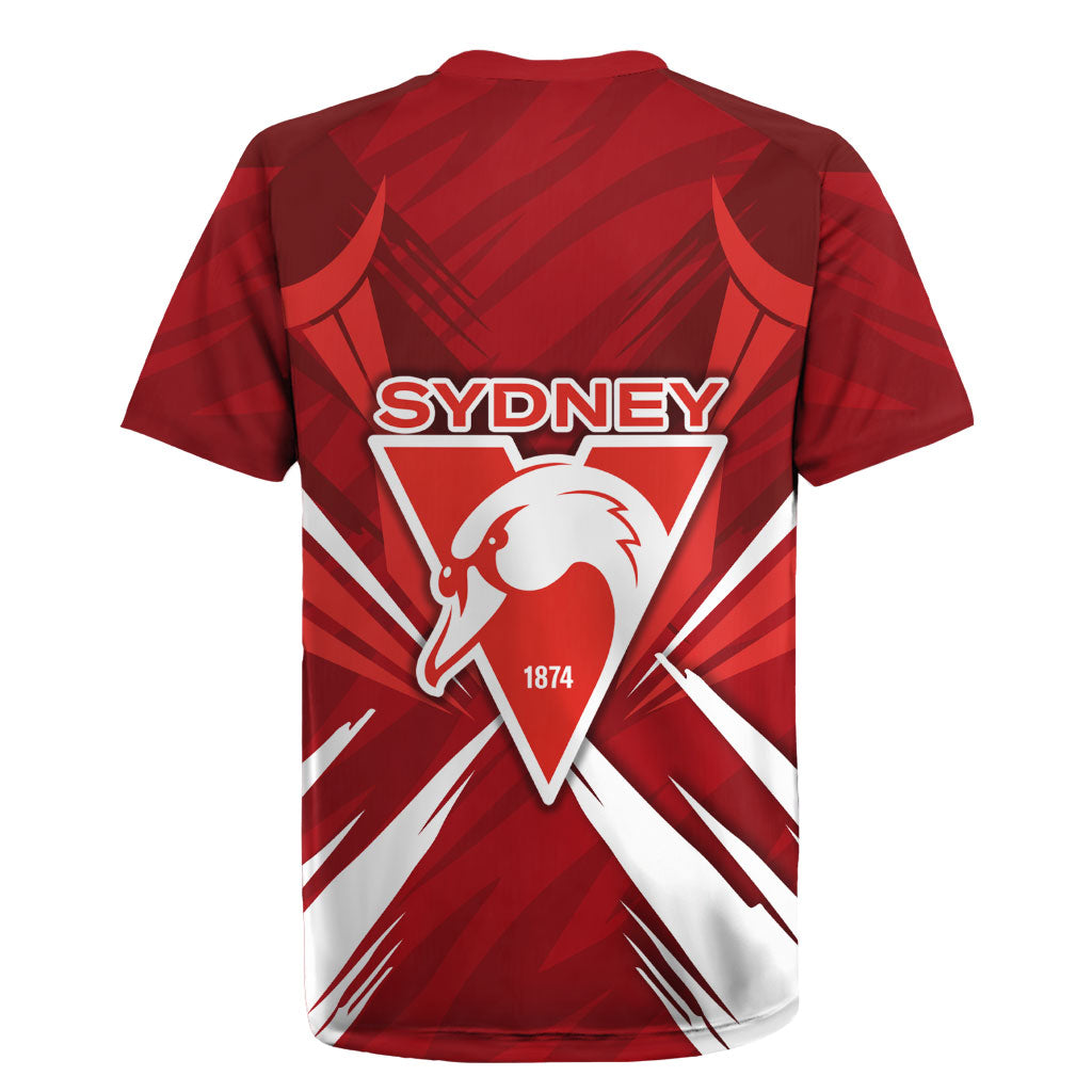 Sydney Swans Australian Football Rugby Jersey Muscular Swan Mascot - Bold Team Colors