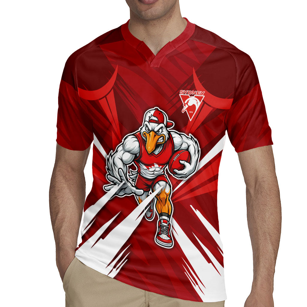 Sydney Swans Australian Football Rugby Jersey Muscular Swan Mascot - Bold Team Colors