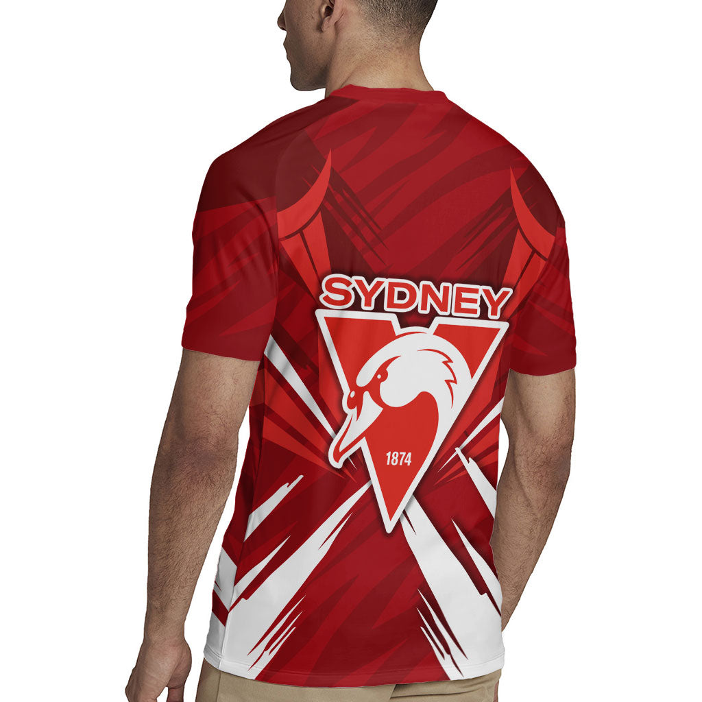 Sydney Swans Australian Football Rugby Jersey Muscular Swan Mascot - Bold Team Colors
