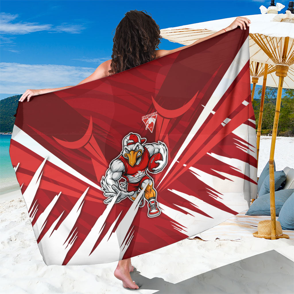 Sydney Swans Australian Football Sarong Muscular Swan Mascot - Bold Team Colors