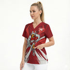 Sydney Swans Australian Football Scrub Top Muscular Swan Mascot - Bold Team Colors
