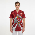 Sydney Swans Australian Football Scrub Top Muscular Swan Mascot - Bold Team Colors