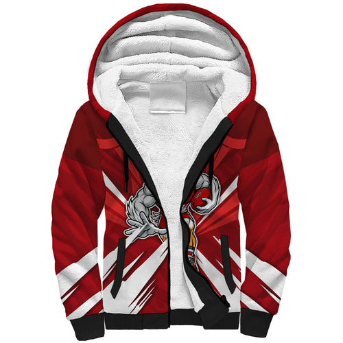 Sydney Swans Australian Football Sherpa Hoodie Muscular Swan Mascot - Bold Team Colors