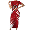 Sydney Swans Australian Football Short Sleeve Bodycon Dress Muscular Swan Mascot - Bold Team Colors