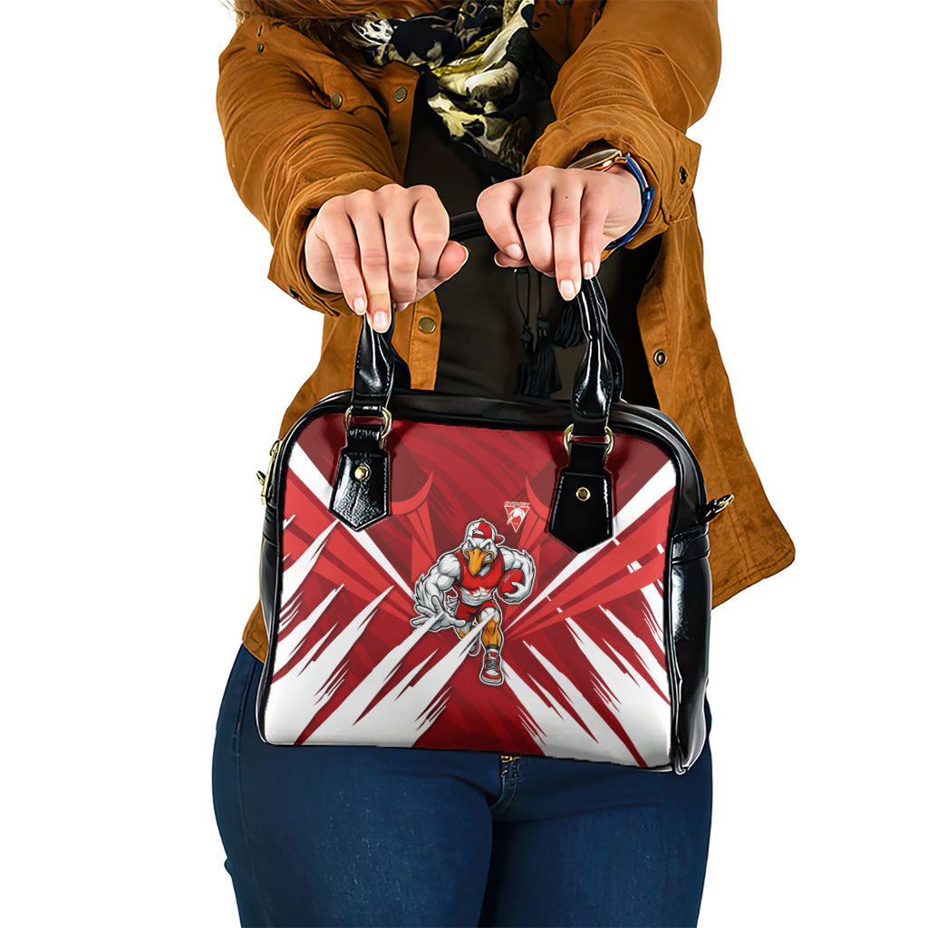 Sydney Swans Australian Football Shoulder Handbag Muscular Swan Mascot - Bold Team Colors