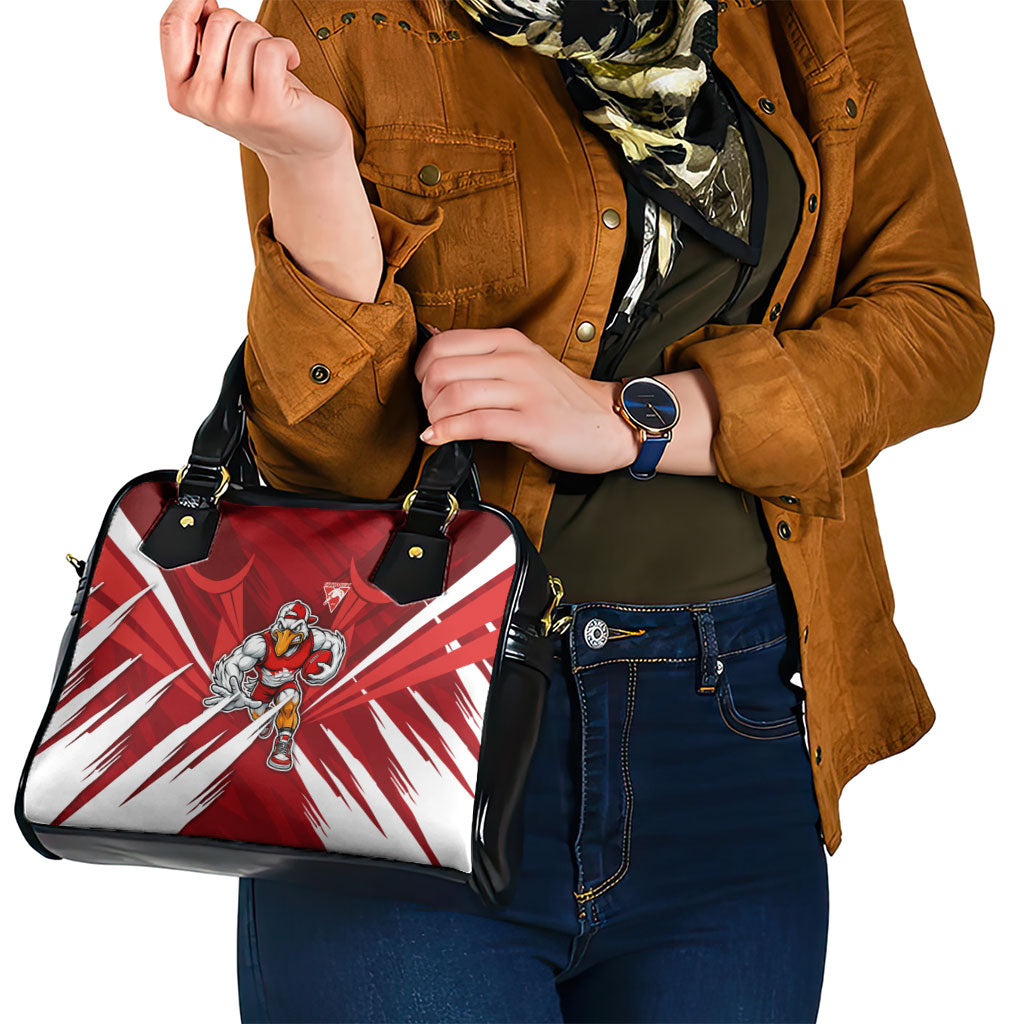 Sydney Swans Australian Football Shoulder Handbag Muscular Swan Mascot - Bold Team Colors