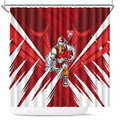 Sydney Swans Australian Football Shower Curtain Muscular Swan Mascot - Bold Team Colors