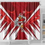Sydney Swans Australian Football Shower Curtain Muscular Swan Mascot - Bold Team Colors