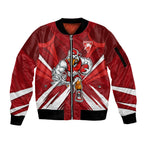 Sydney Swans Australian Football Sleeve Zip Bomber Jacket Muscular Swan Mascot - Bold Team Colors