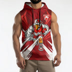 Sydney Swans Australian Football Sleeveless Hoodie Muscular Swan Mascot - Bold Team Colors