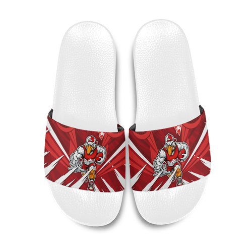 Sydney Swans Australian Football Slide Sandals Muscular Swan Mascot - Bold Team Colors