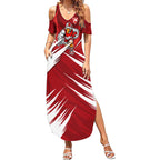 Sydney Swans Australian Football Summer Maxi Dress Muscular Swan Mascot - Bold Team Colors