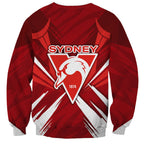 Sydney Swans Australian Football Sweatshirt Muscular Swan Mascot - Bold Team Colors