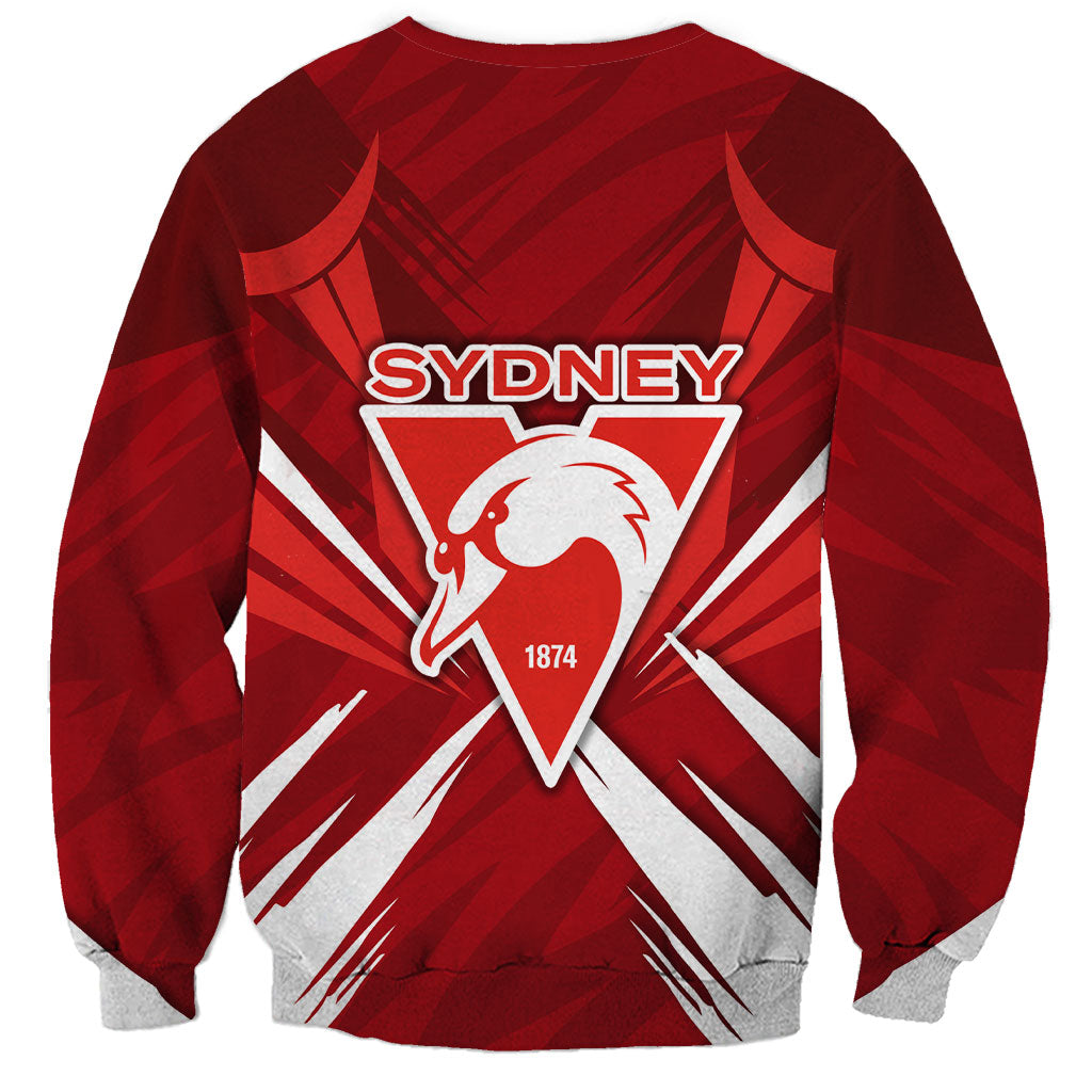 Sydney Swans Australian Football Sweatshirt Muscular Swan Mascot - Bold Team Colors