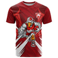 Sydney Swans Australian Football T Shirt Muscular Swan Mascot - Bold Team Colors