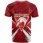 Sydney Swans Australian Football T Shirt Muscular Swan Mascot - Bold Team Colors