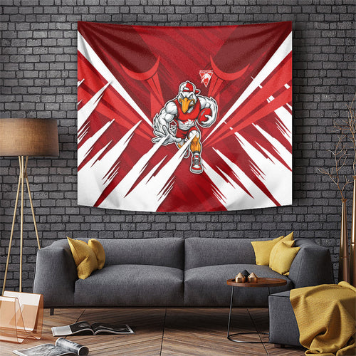 Sydney Swans Australian Football Tapestry Muscular Swan Mascot - Bold Team Colors