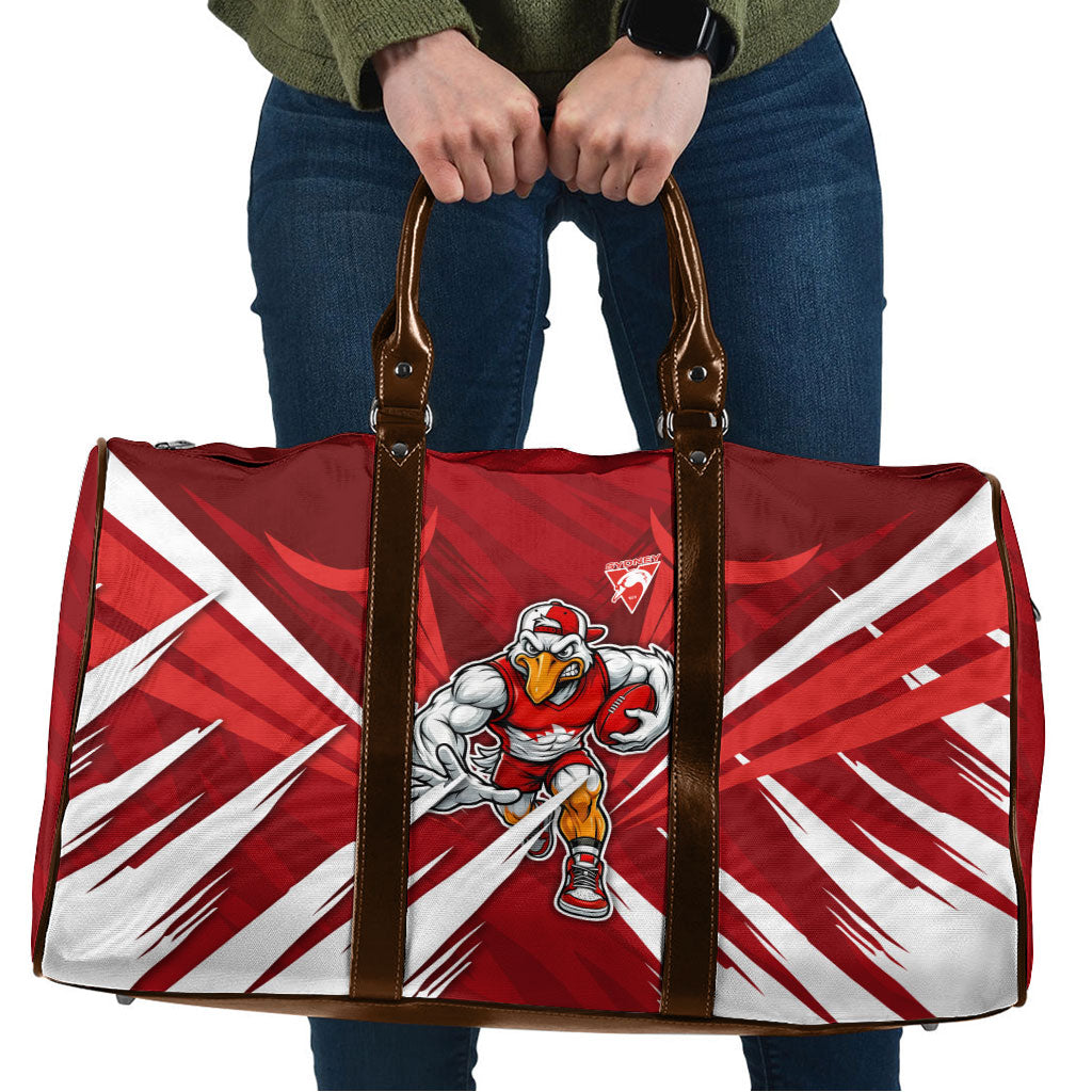 Sydney Swans Australian Football Travel Bag Muscular Swan Mascot - Bold Team Colors