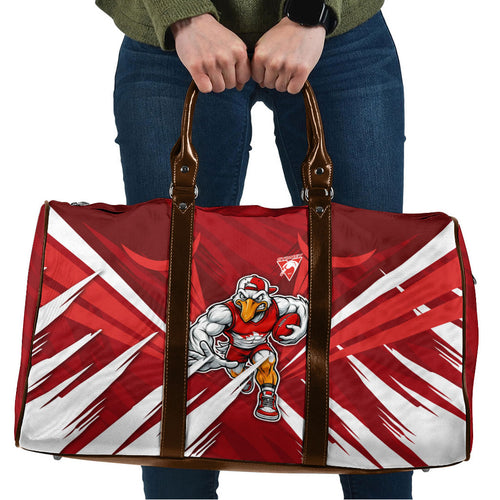Sydney Swans Australian Football Travel Bag Muscular Swan Mascot - Bold Team Colors