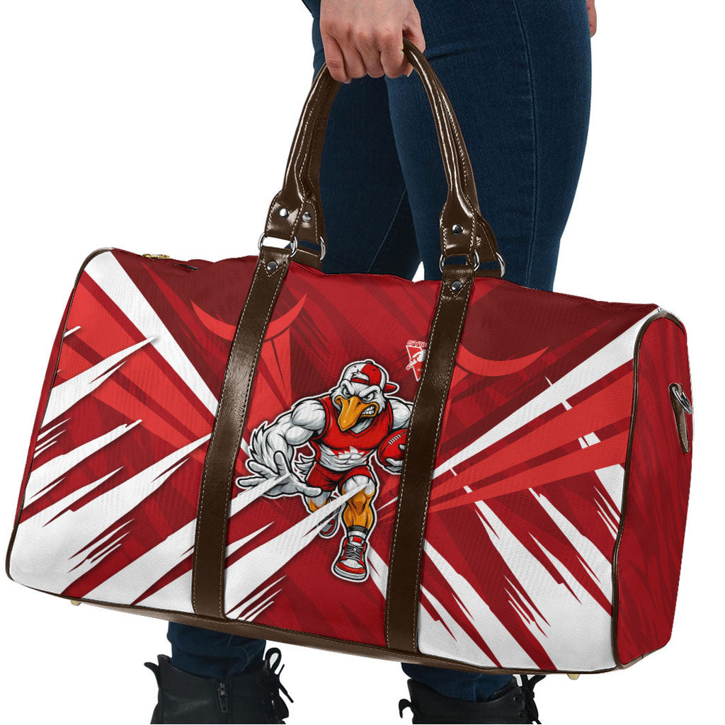 Sydney Swans Australian Football Travel Bag Muscular Swan Mascot - Bold Team Colors