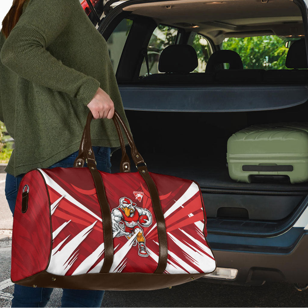 Sydney Swans Australian Football Travel Bag Muscular Swan Mascot - Bold Team Colors