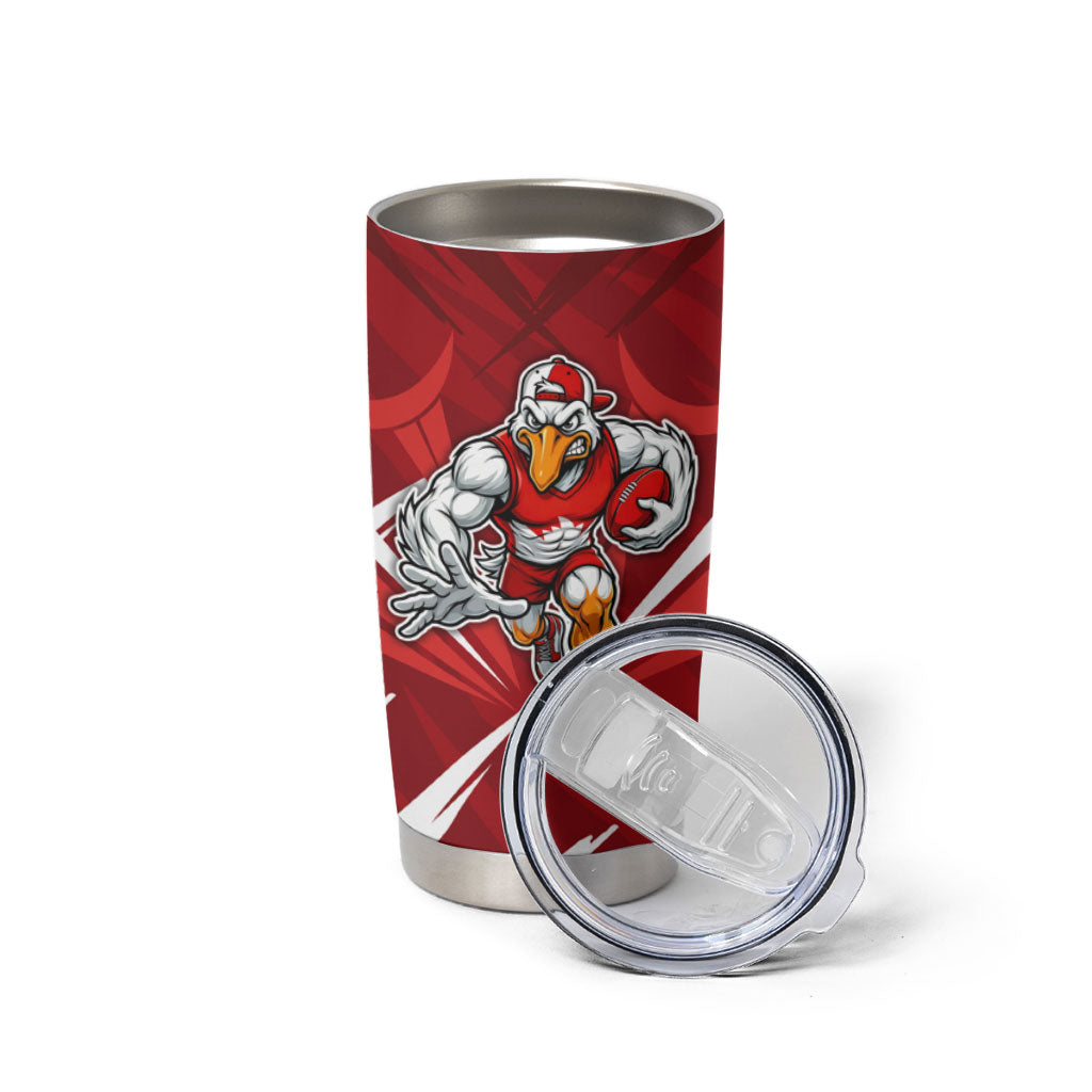 Sydney Swans Australian Football Tumbler Cup Muscular Swan Mascot - Bold Team Colors