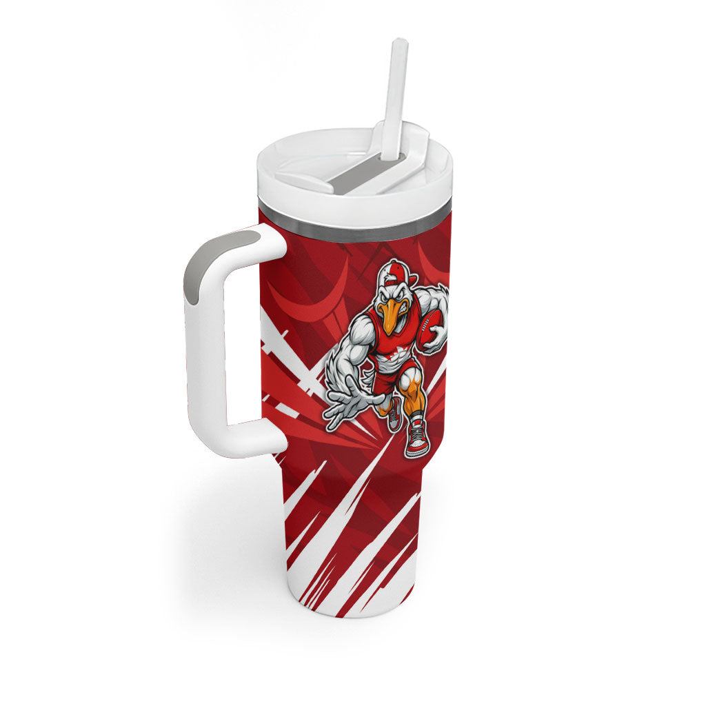 Sydney Swans Australian Football Tumbler With Handle Muscular Swan Mascot - Bold Team Colors