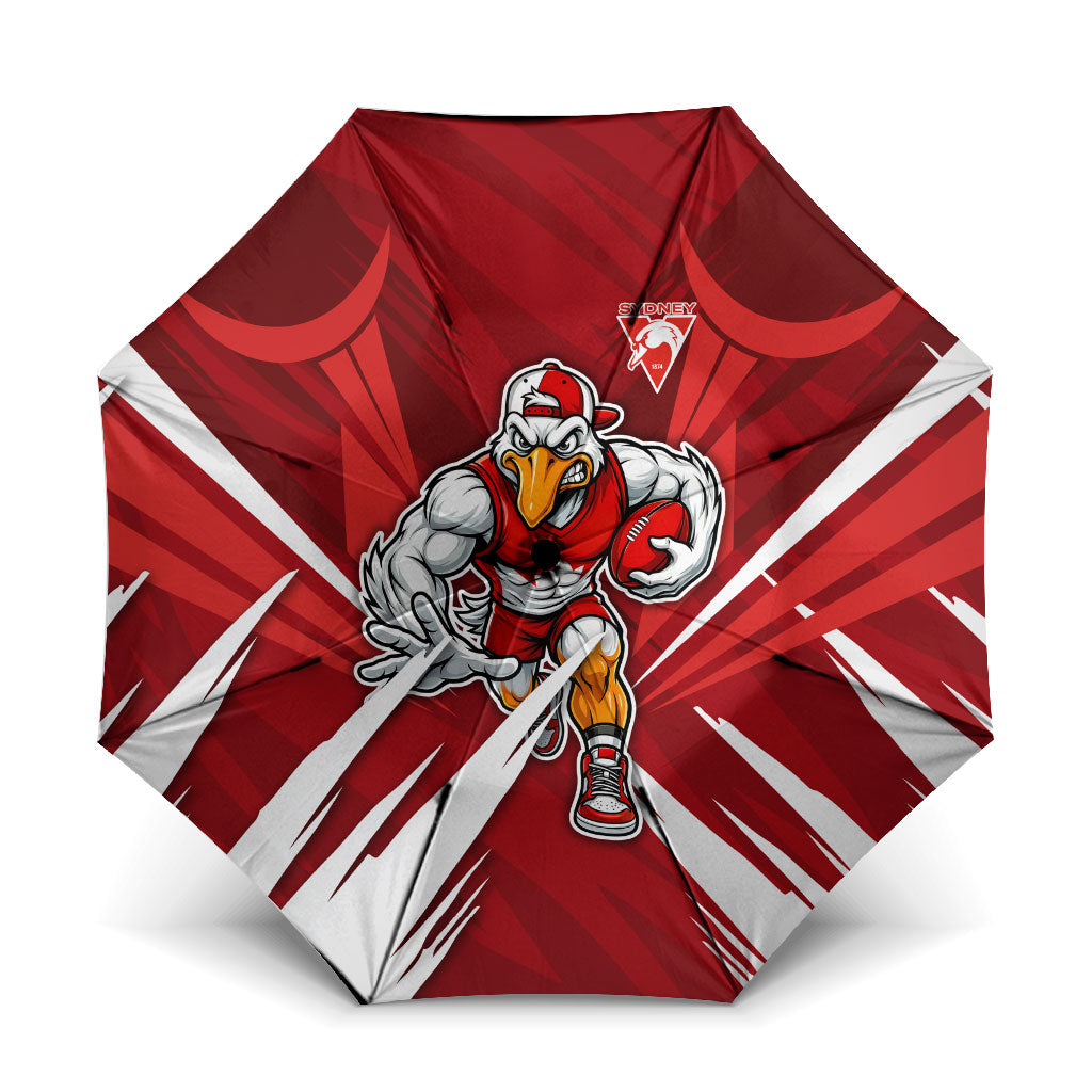 Sydney Swans Australian Football Umbrella Muscular Swan Mascot - Bold Team Colors