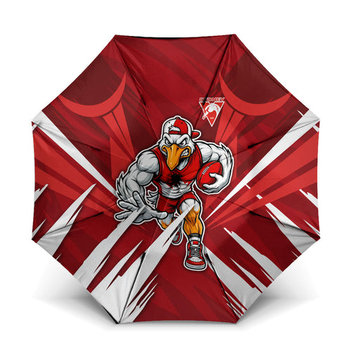 Sydney Swans Australian Football Umbrella Muscular Swan Mascot - Bold Team Colors