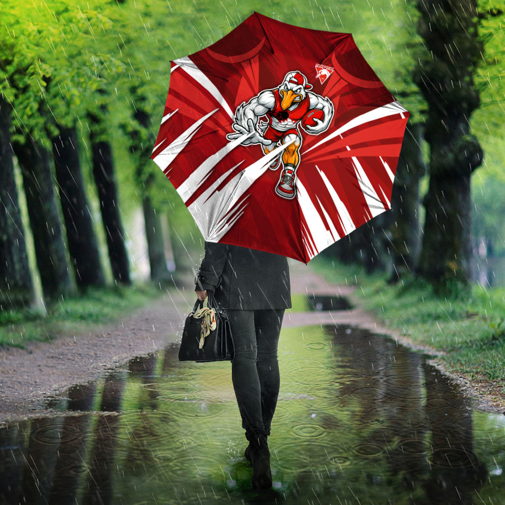 Sydney Swans Australian Football Umbrella Muscular Swan Mascot - Bold Team Colors