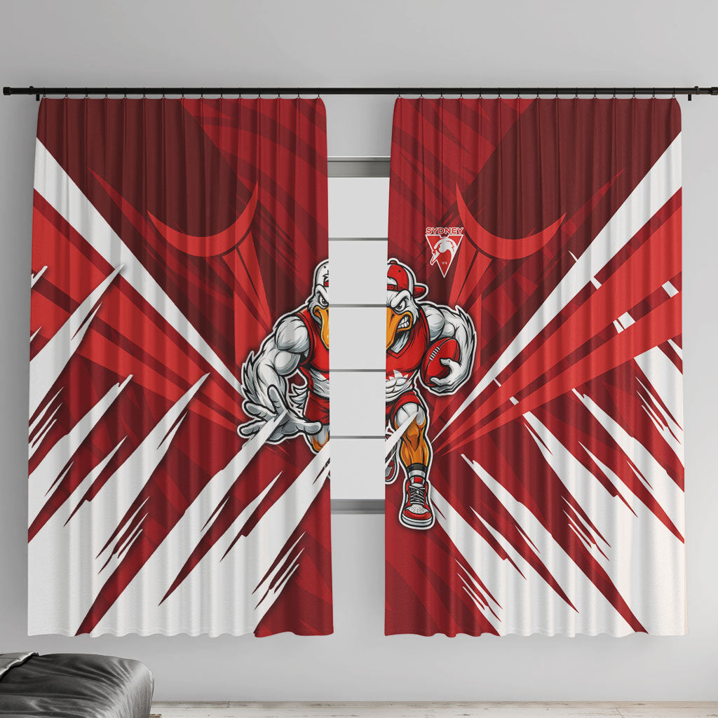 Sydney Swans Australian Football Window Curtain Muscular Swan Mascot - Bold Team Colors