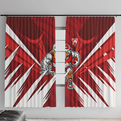 Sydney Swans Australian Football Window Curtain Muscular Swan Mascot - Bold Team Colors