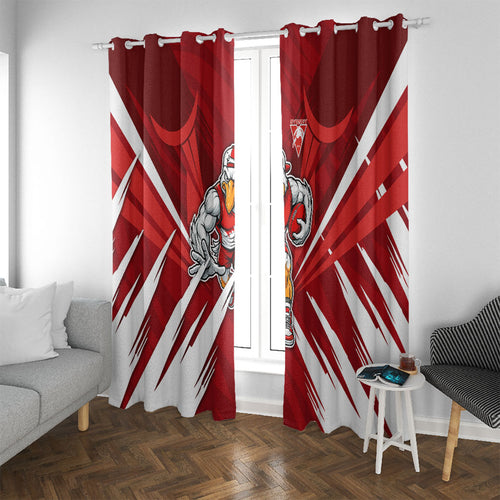 Sydney Swans Australian Football Window Curtain Muscular Swan Mascot - Bold Team Colors