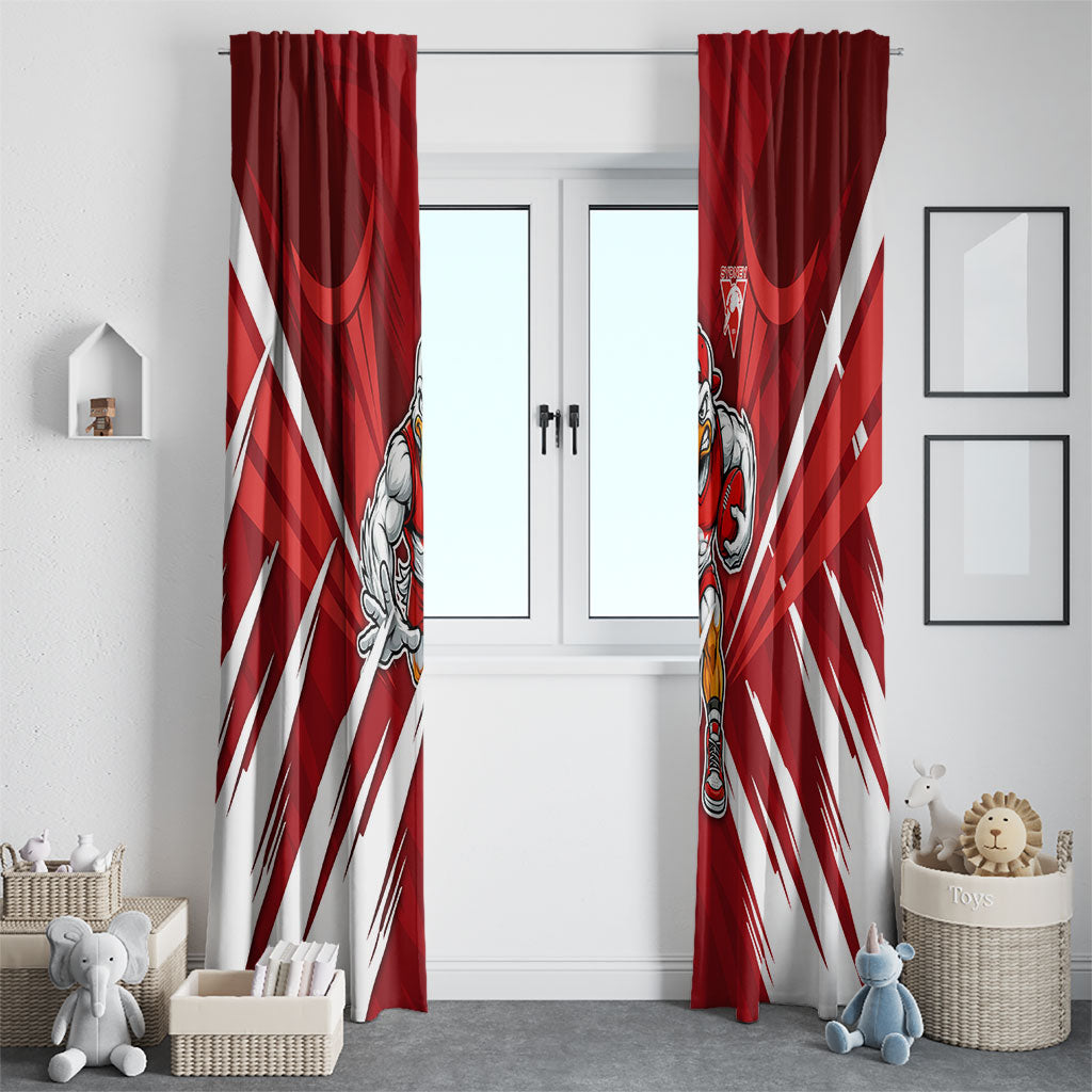 Sydney Swans Australian Football Window Curtain Muscular Swan Mascot - Bold Team Colors