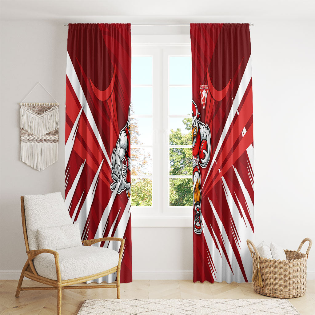 Sydney Swans Australian Football Window Curtain Muscular Swan Mascot - Bold Team Colors