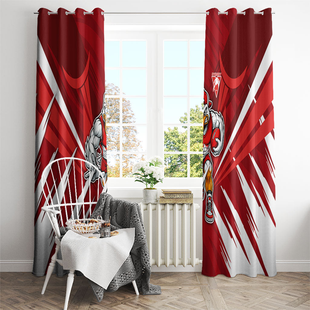Sydney Swans Australian Football Window Curtain Muscular Swan Mascot - Bold Team Colors