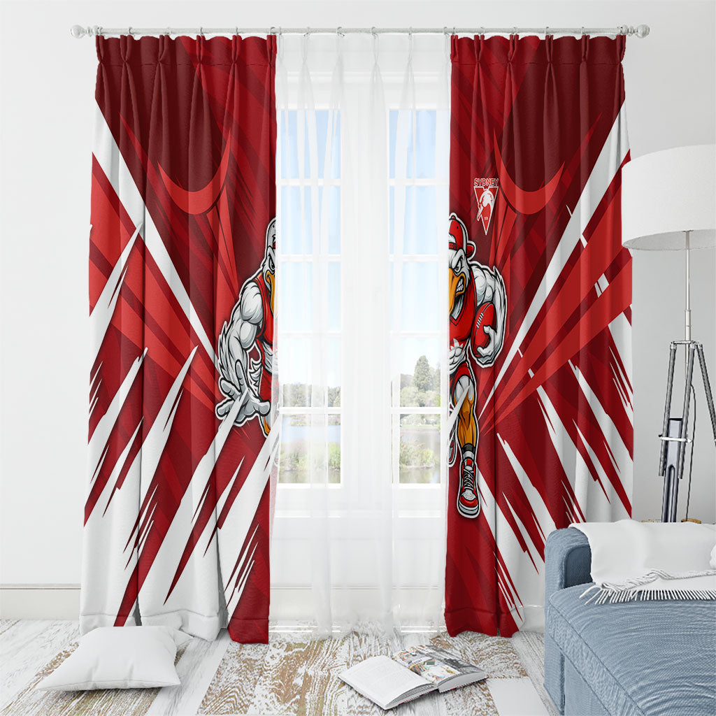 Sydney Swans Australian Football Window Curtain Muscular Swan Mascot - Bold Team Colors