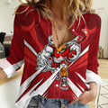 Sydney Swans Australian Football Women Casual Shirt Muscular Swan Mascot - Bold Team Colors