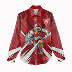 Sydney Swans Australian Football Women Casual Shirt Muscular Swan Mascot - Bold Team Colors