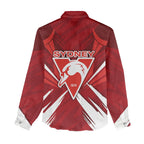 Sydney Swans Australian Football Women Casual Shirt Muscular Swan Mascot - Bold Team Colors