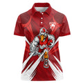 Sydney Swans Australian Football Women Polo Shirt Muscular Swan Mascot - Bold Team Colors
