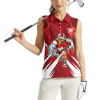 Sydney Swans Australian Football Women Sleeveless Polo Shirt Muscular Swan Mascot - Bold Team Colors