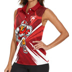 Sydney Swans Australian Football Women Sleeveless Polo Shirt Muscular Swan Mascot - Bold Team Colors