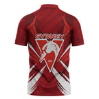 Sydney Swans Australian Football Zipper Polo Shirt Muscular Swan Mascot - Bold Team Colors
