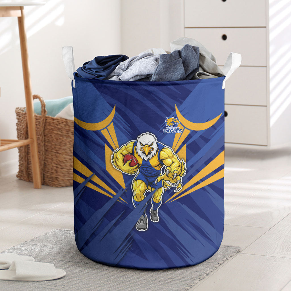 West Coast Eagles Australian Football Laundry Basket Powerful Eagle Mascot - Bold Team Colors