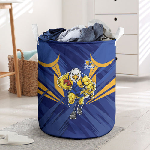 West Coast Eagles Australian Football Laundry Basket Powerful Eagle Mascot - Bold Team Colors