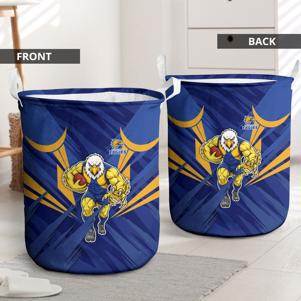 West Coast Eagles Australian Football Laundry Basket Powerful Eagle Mascot - Bold Team Colors